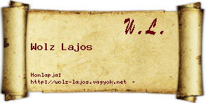 Wolz Lajos névjegykártya